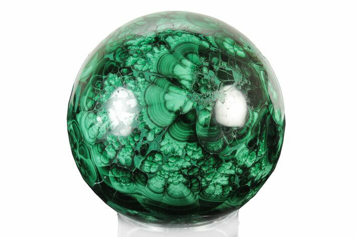 Flowery, Polished Malachite Sphere - Congo #241957